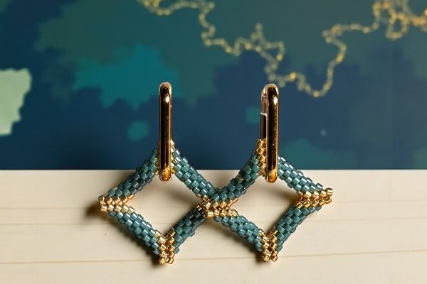 Boucles d’oreilles ‘Carré lumineux’