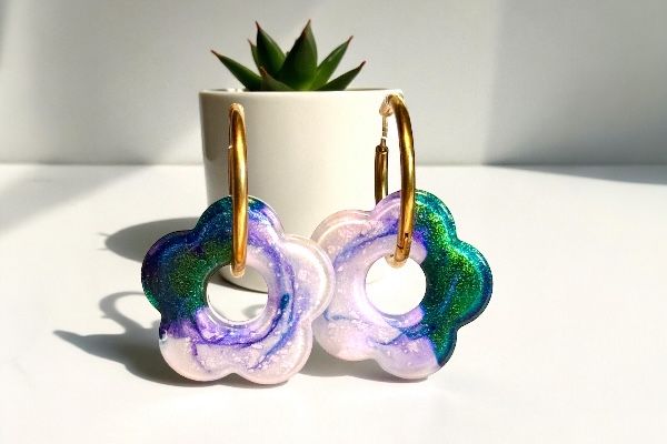 Boucles d'oreilles 'Cercle floral'