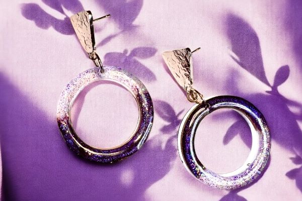 Boucles d'oreilles 'Reflets lavande'