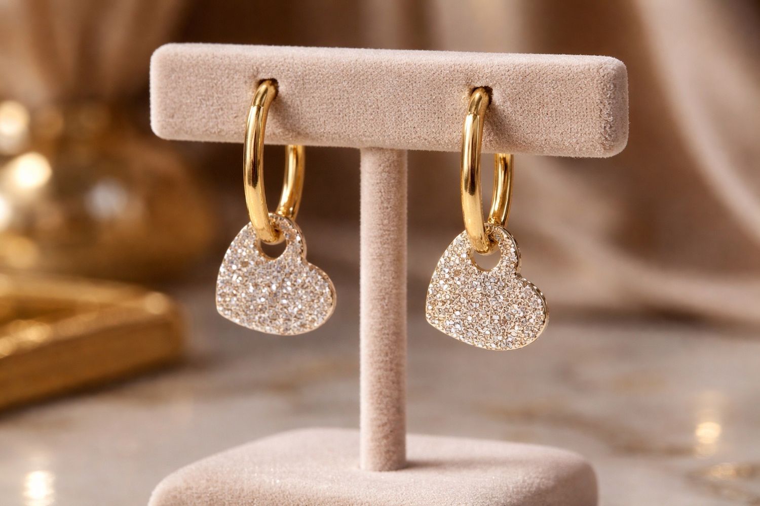 Boucles d’oreilles ‘Cœur cristallin’