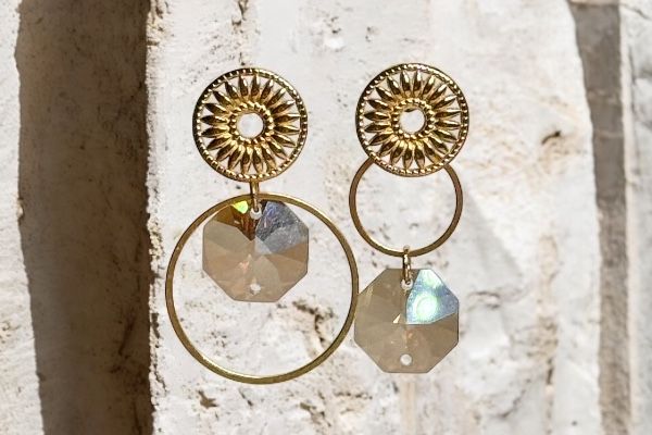Boucles d’oreilles ‘Contraste précieux ’