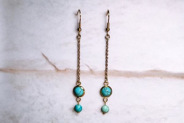 Boucles d’oreilles ‘Baie turquoise’