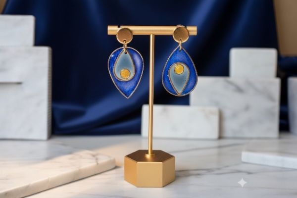 Boucles d’oreilles ‘Larme indigo’