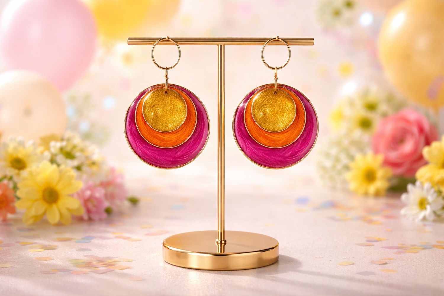 Boucles d’oreilles ‘Convergence colorée’