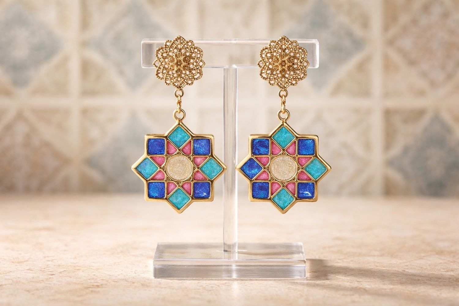 Boucles d’oreilles ‘Eclats géométriques’
