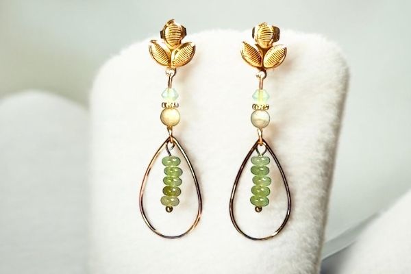 Boucles d’oreilles ‘Vert d'or’