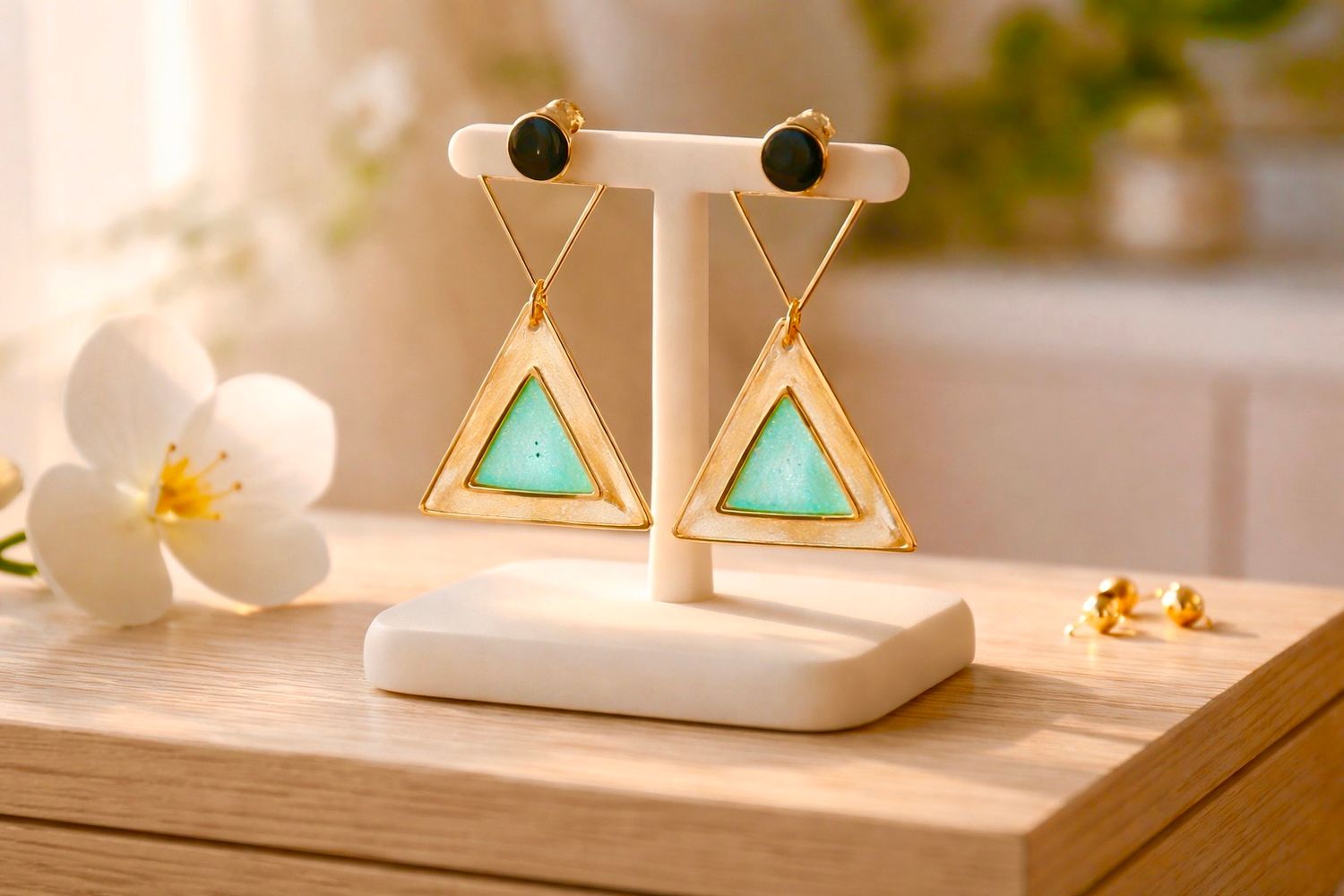 Boucles d’oreilles ‘Epure végétale’