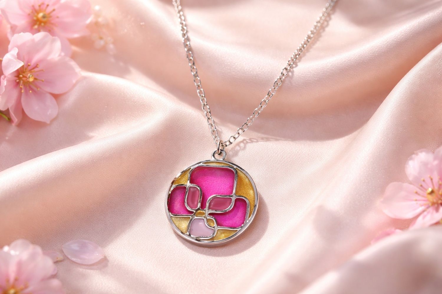 Pendentif 'Fleur graphique'