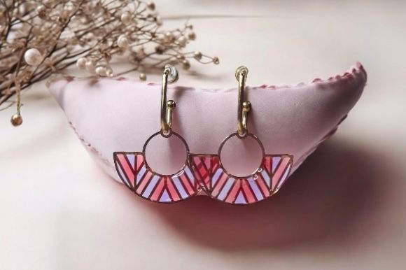 Boucles d'oreilles 'Eclat rosé'