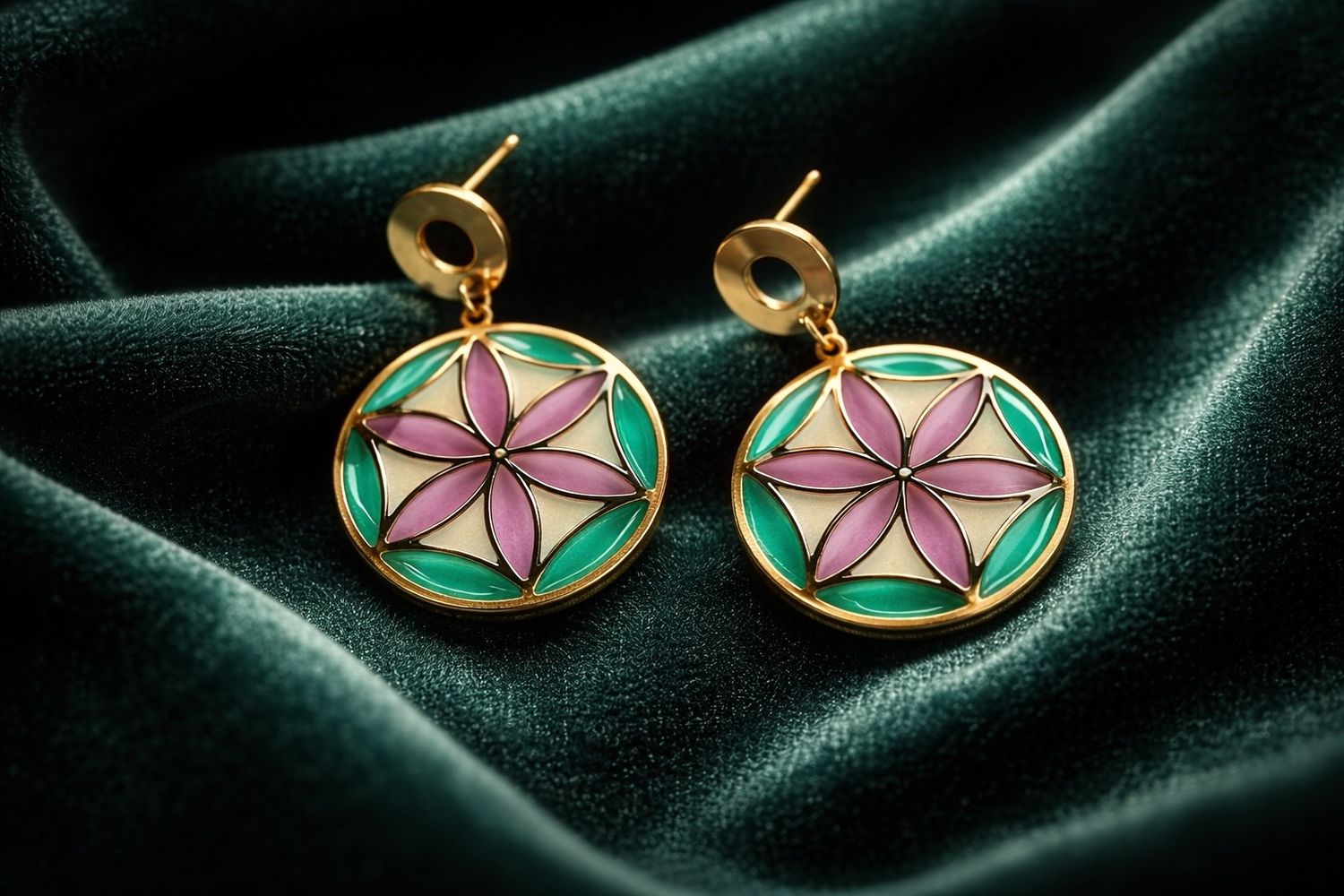 Boucles d'oreilles 'Fleur d'harmonie'