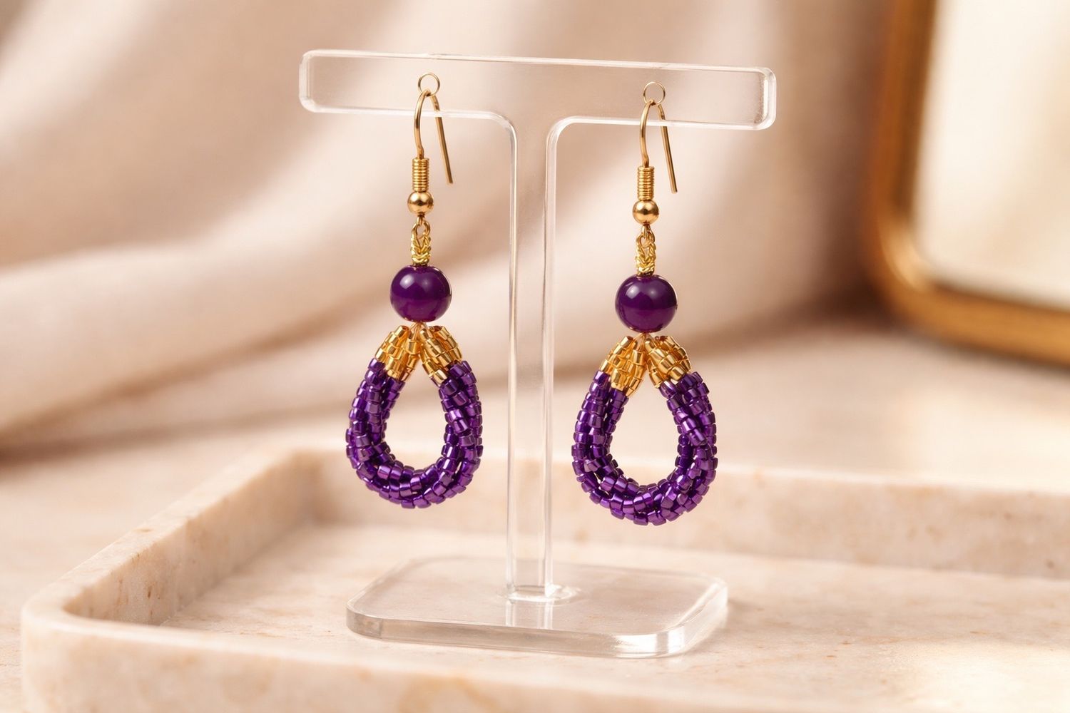 Boucles d'oreilles 'Impériale violette'
