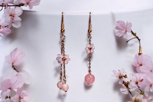 Boucles d'oreilles 'Fleurs de Sakura'