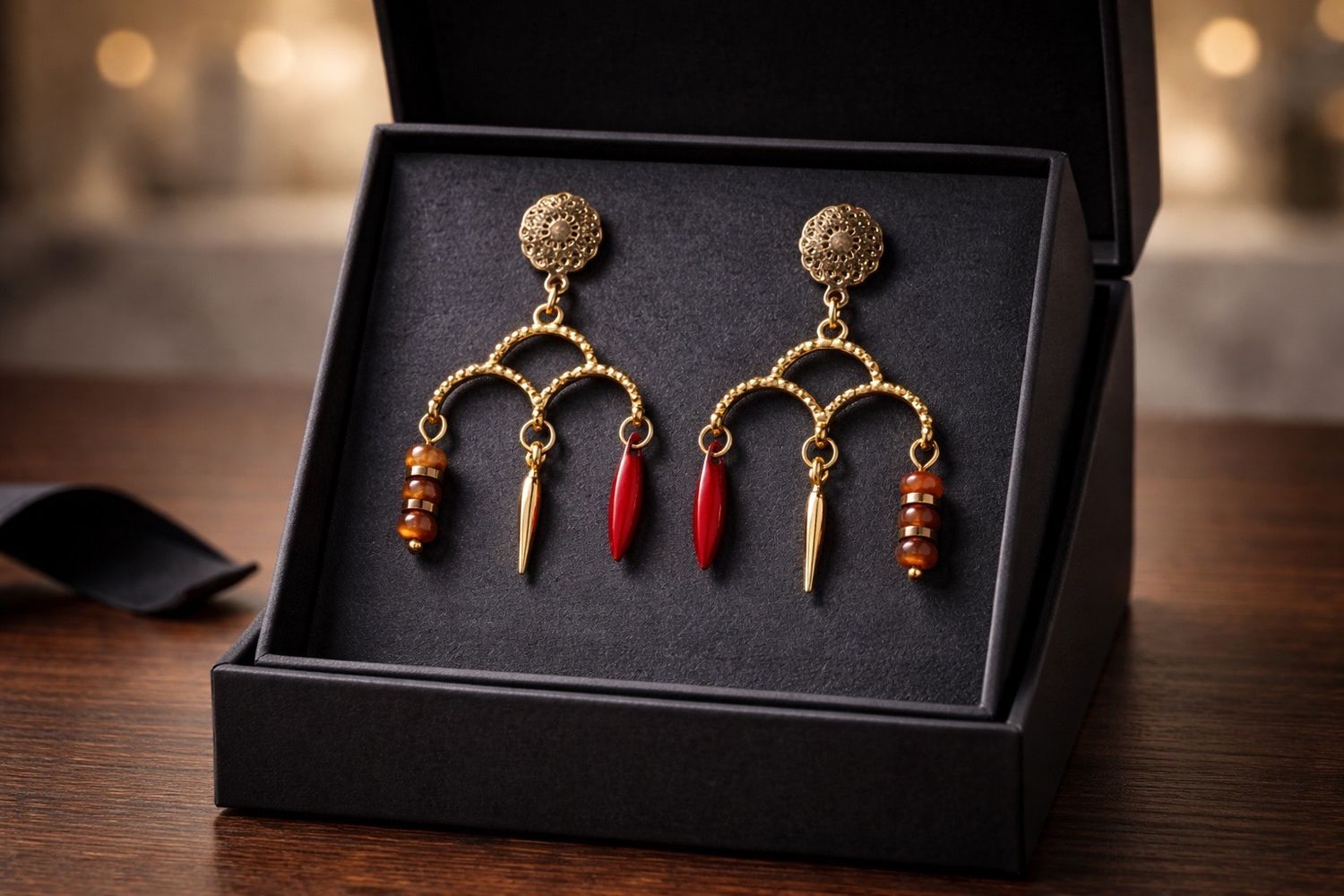 Boucles d'oreilles 'Feu précieux'