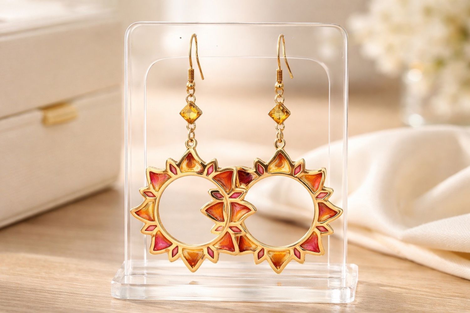 Boucles d'oreilles 'Soleil ardent'