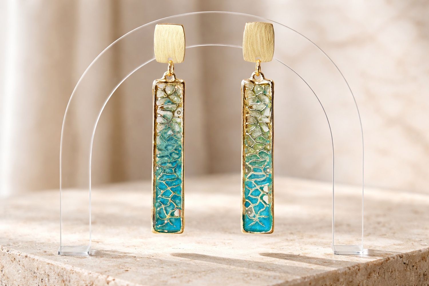 Boucles d'oreilles 'Récif doré'