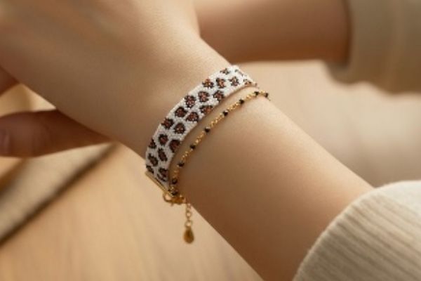 Bracelet 'Trame fauve'