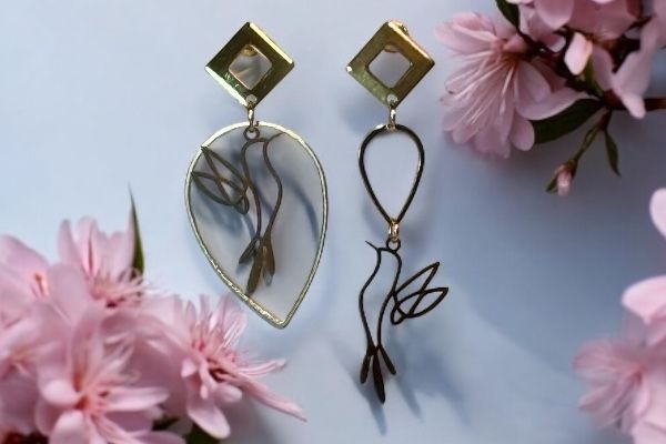 Boucles d'oreilles 'Esquisse d'envol'