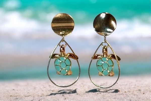 Boucles d'oreilles 'Elan lagon'