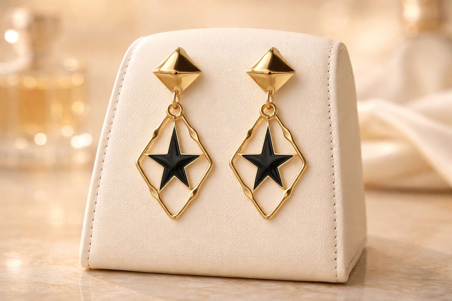 Boucles d'oreilles 'Stella noire'