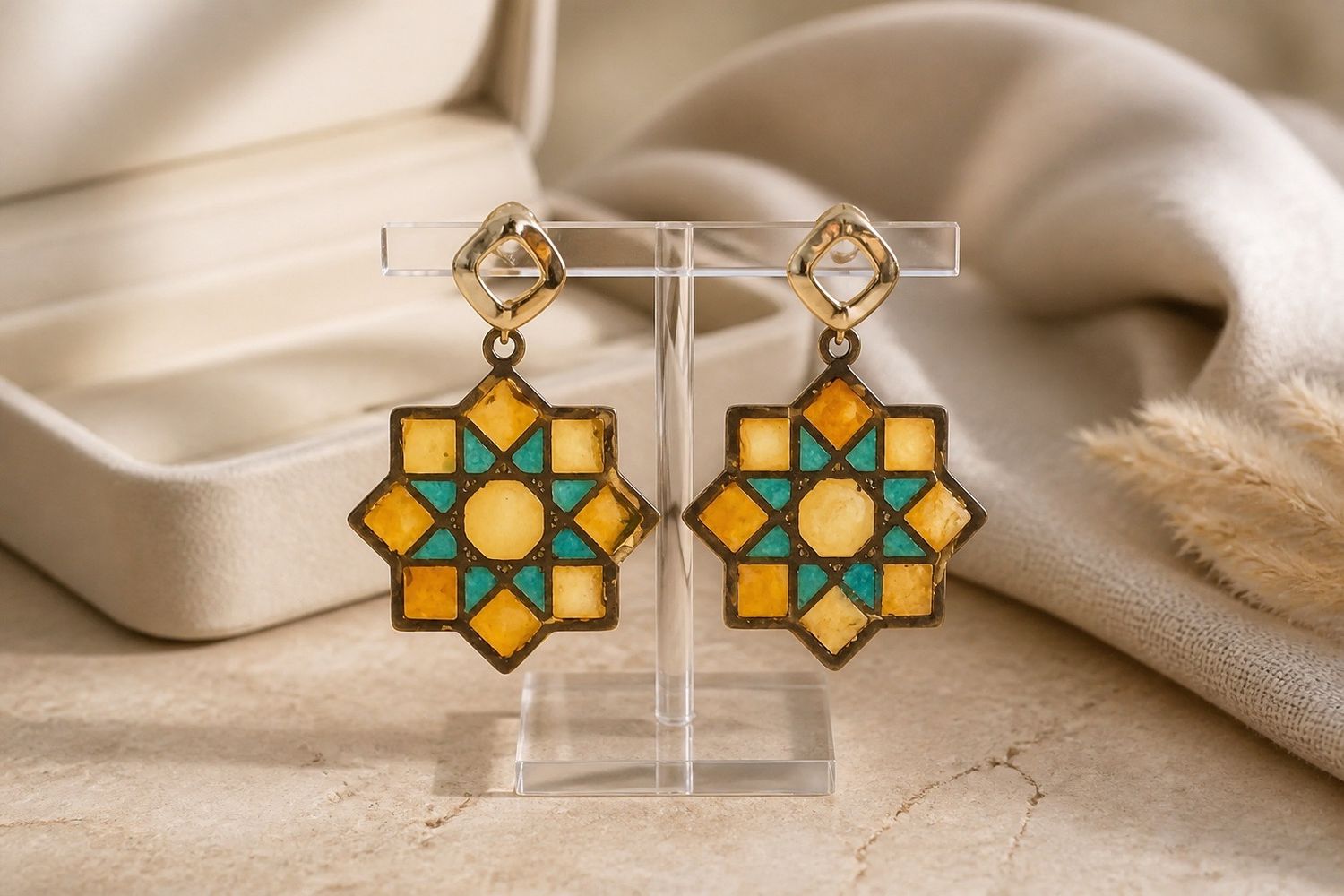 Boucles d'oreilles 'Etoile mosaïque'