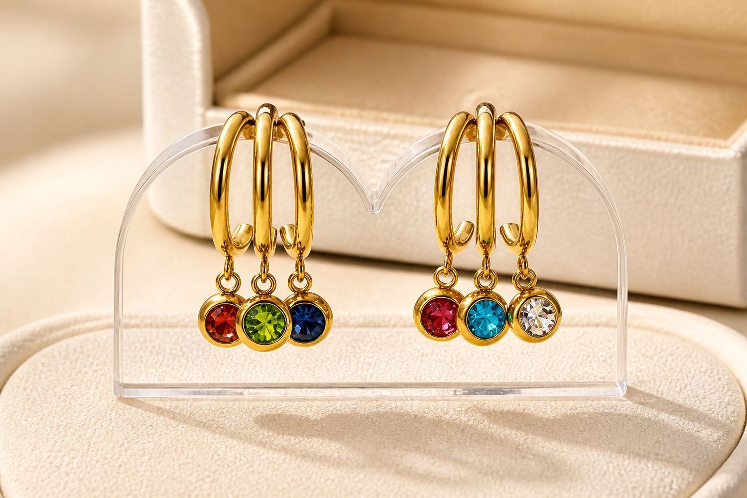 Boucles d'oreilles 'Rythme doré'