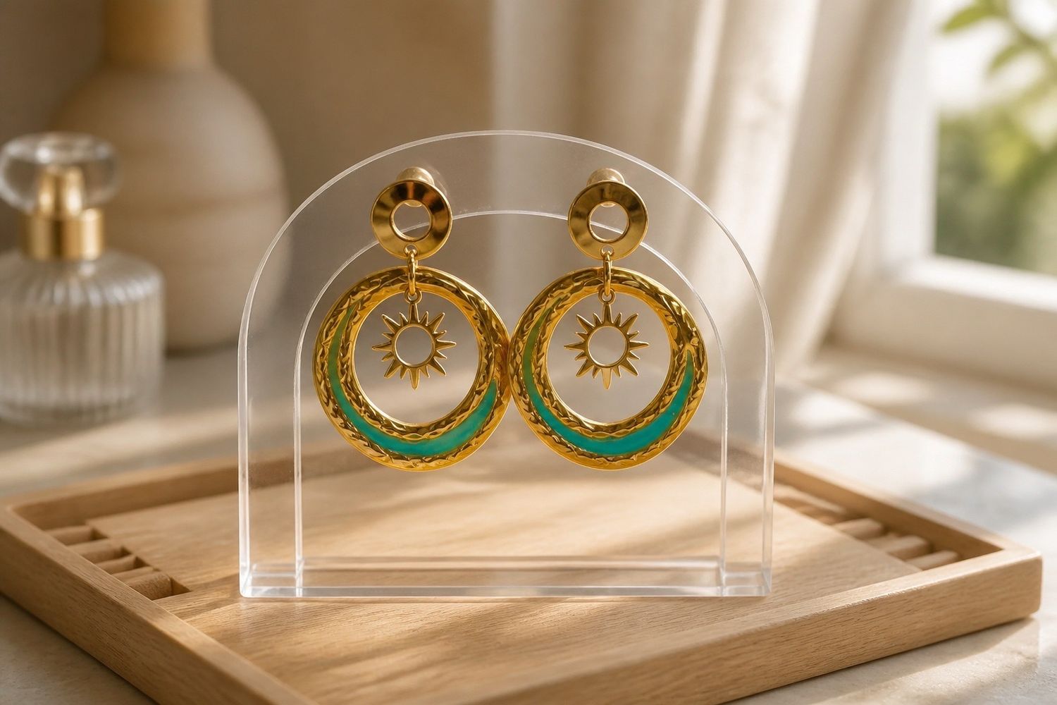 Boucles d'oreilles 'Rayon solaire'