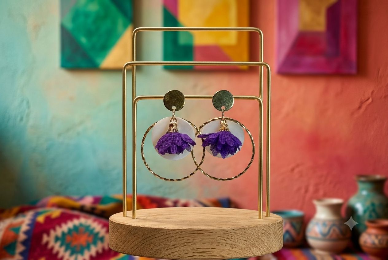 Boucles d'oreilles 'Violette rêveuse'