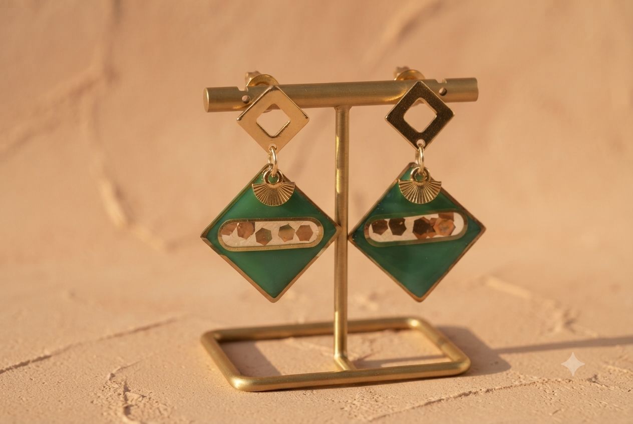 Boucles d'oreilles 'Enigme dorée'