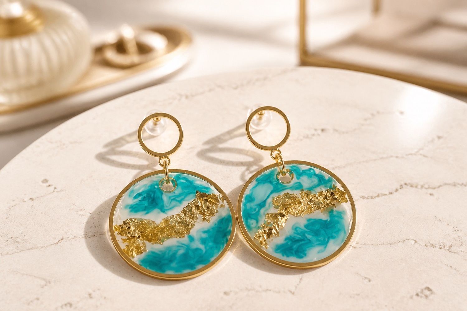 Boucles d'oreilles 'Sillage doré'