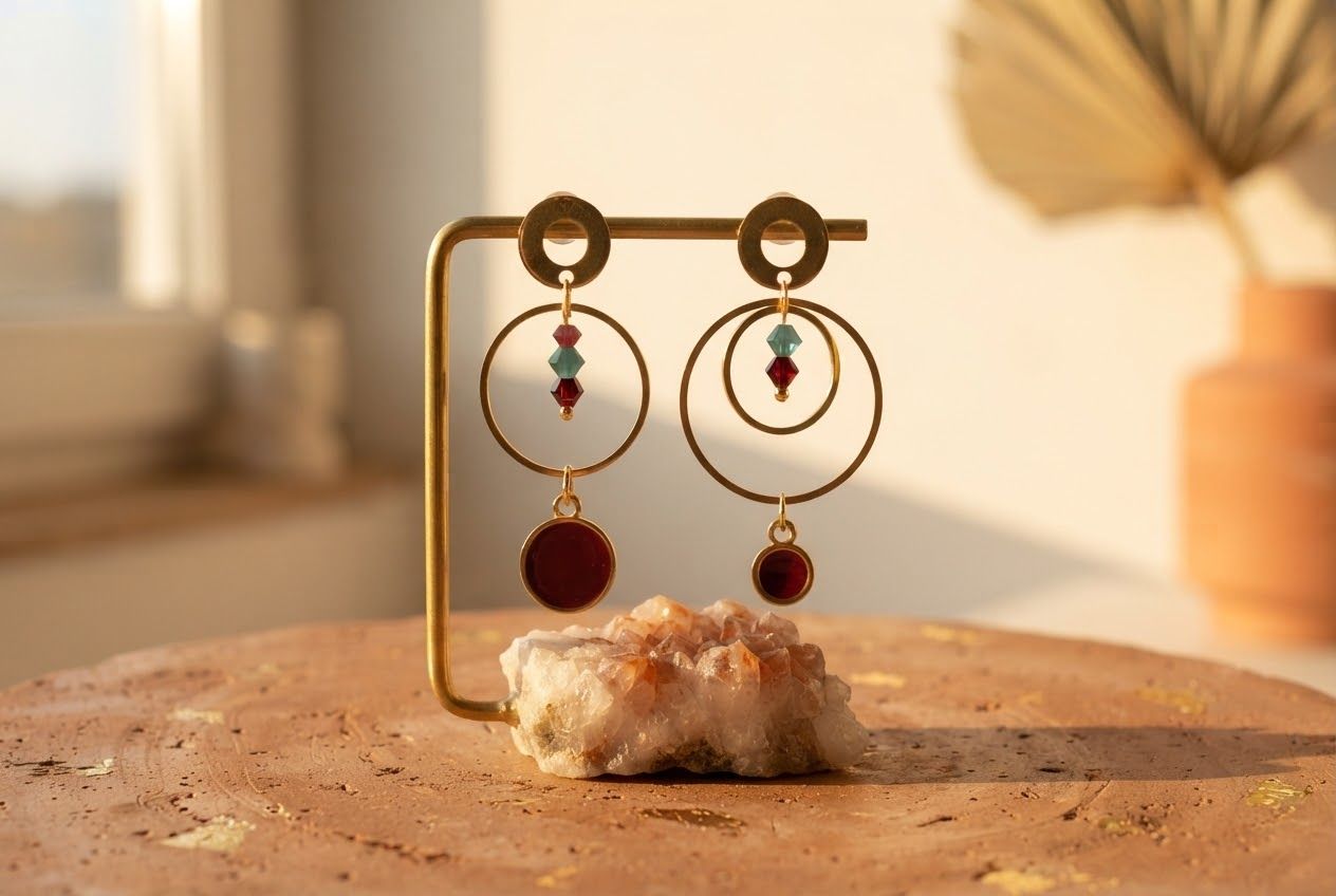 Boucles d'oreilles 'Elan coloré'
