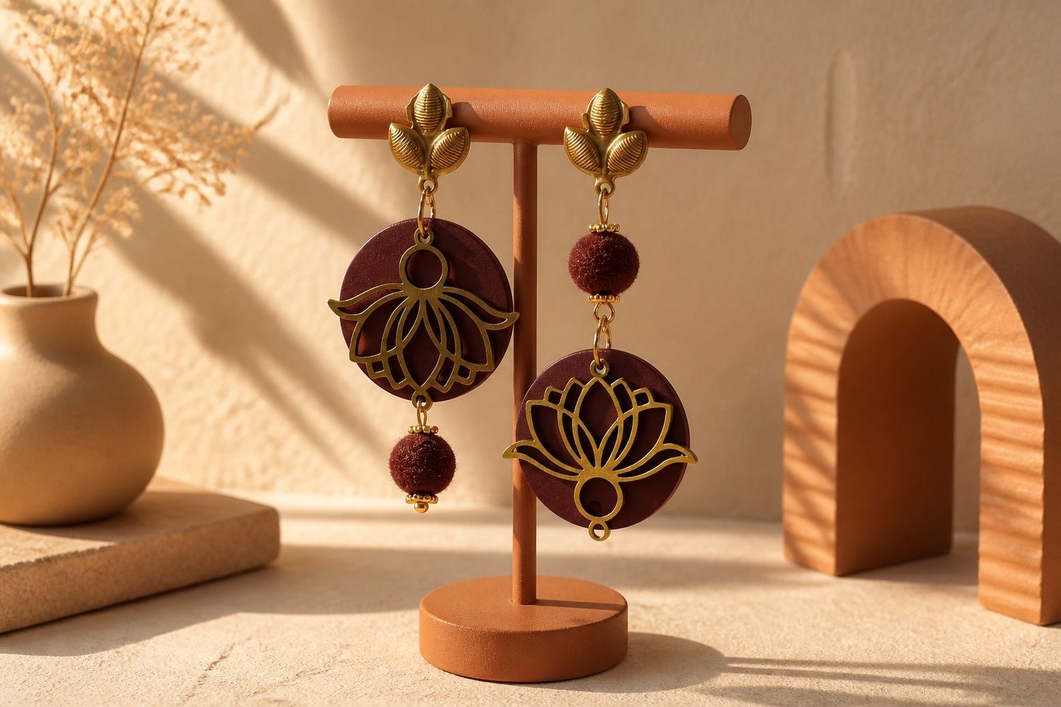 Boucles d'oreilles 'Velours doré'