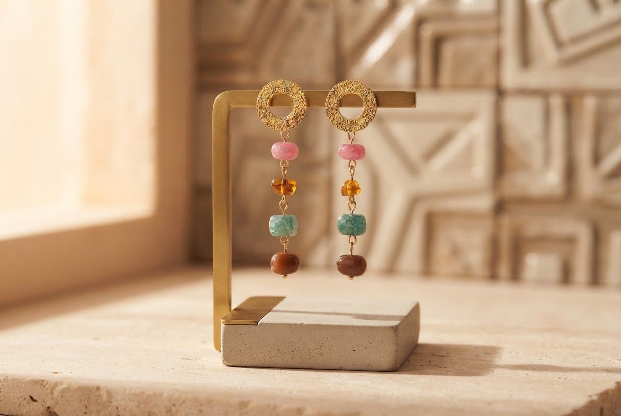 Boucles d'oreilles 'Echappée colorée'