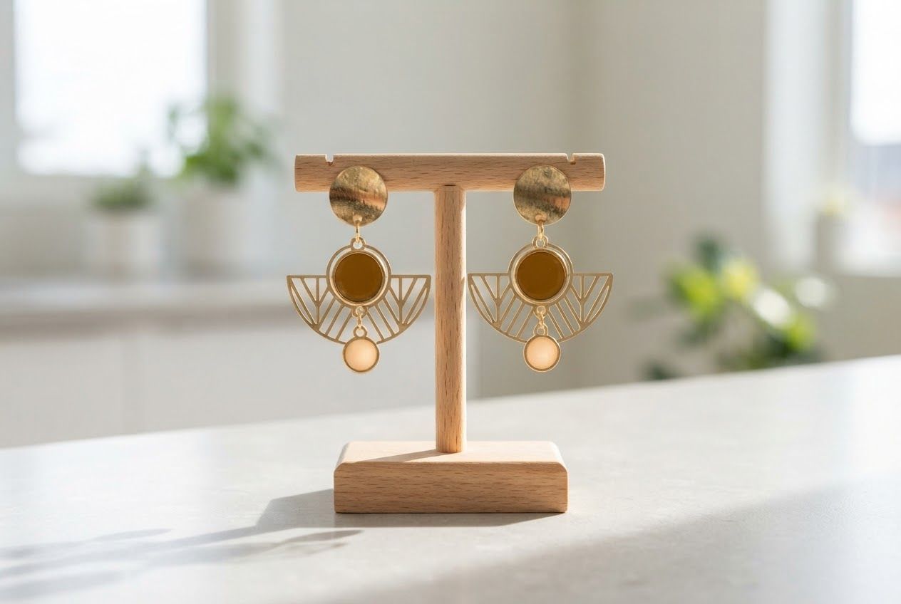 Boucles d'oreilles 'Lueur sépia'