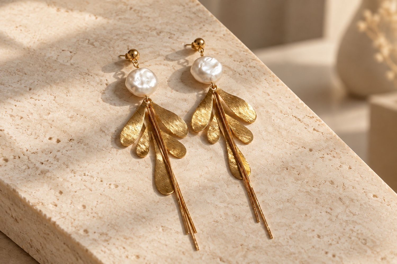 Boucles d'oreilles 'Canopée dorée'