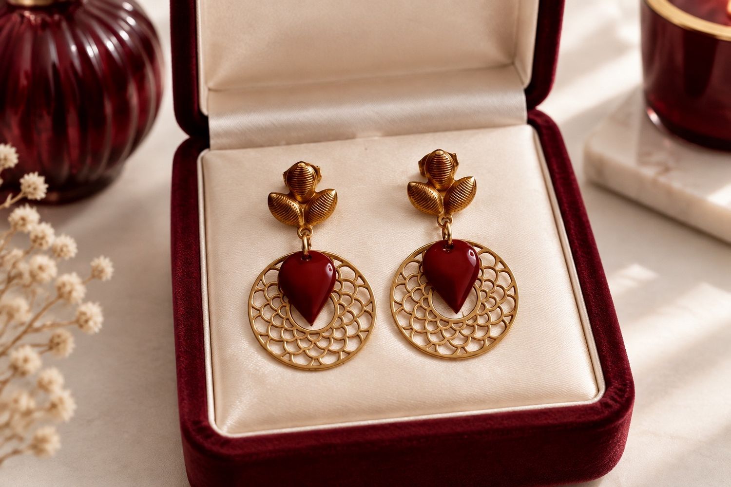 Boucles d'oreilles 'Etreinte baroque'
