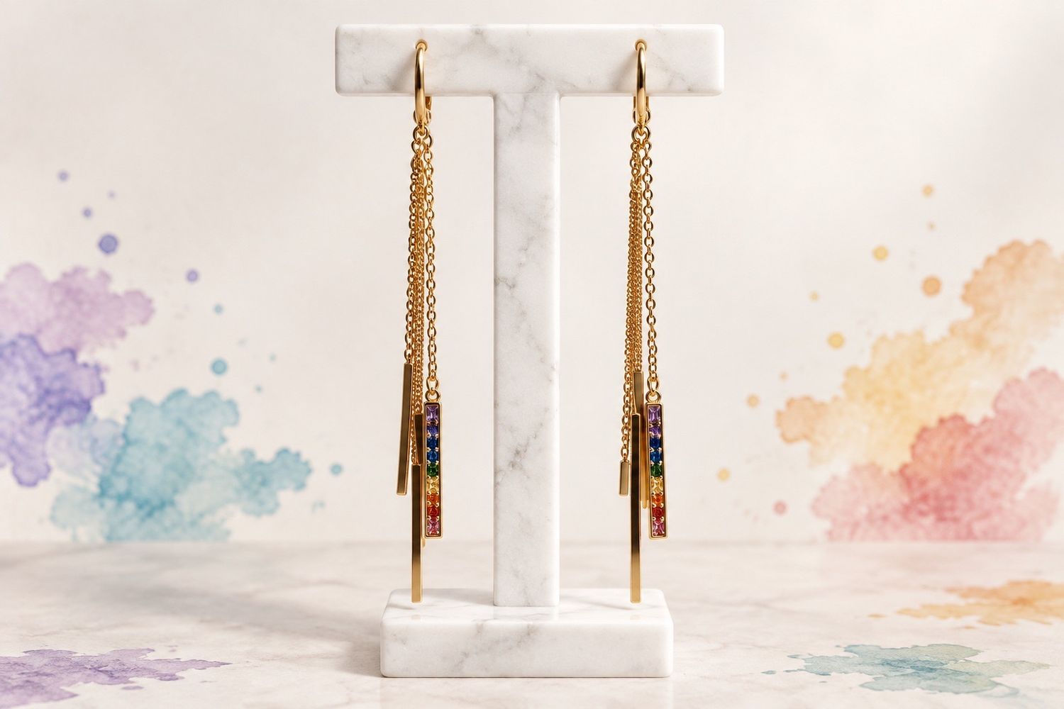 Boucles d'oreilles 'Cascade chromatique'