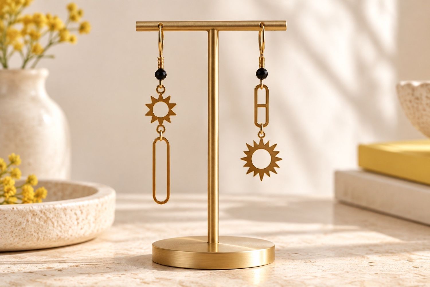 Boucles d'oreilles 'Astres décalés'