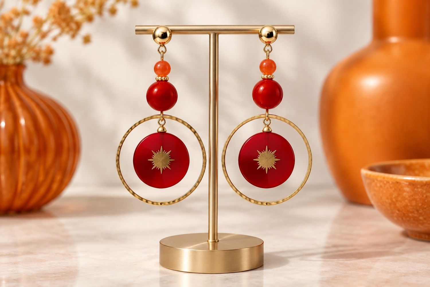 Boucles d'oreilles 'Cercle de feu'