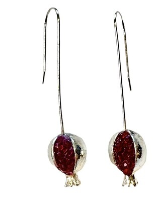 Long drop Pomegranate earring (Silver)