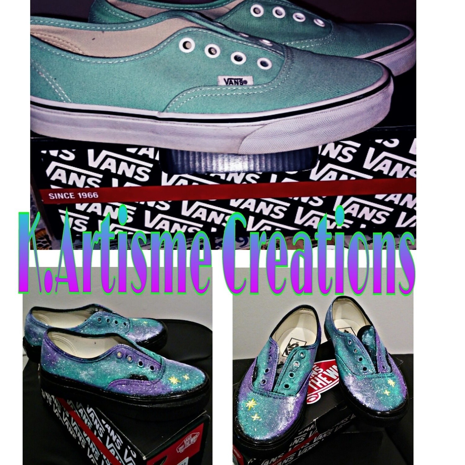 Custom hand painted Vans Galaxy Style