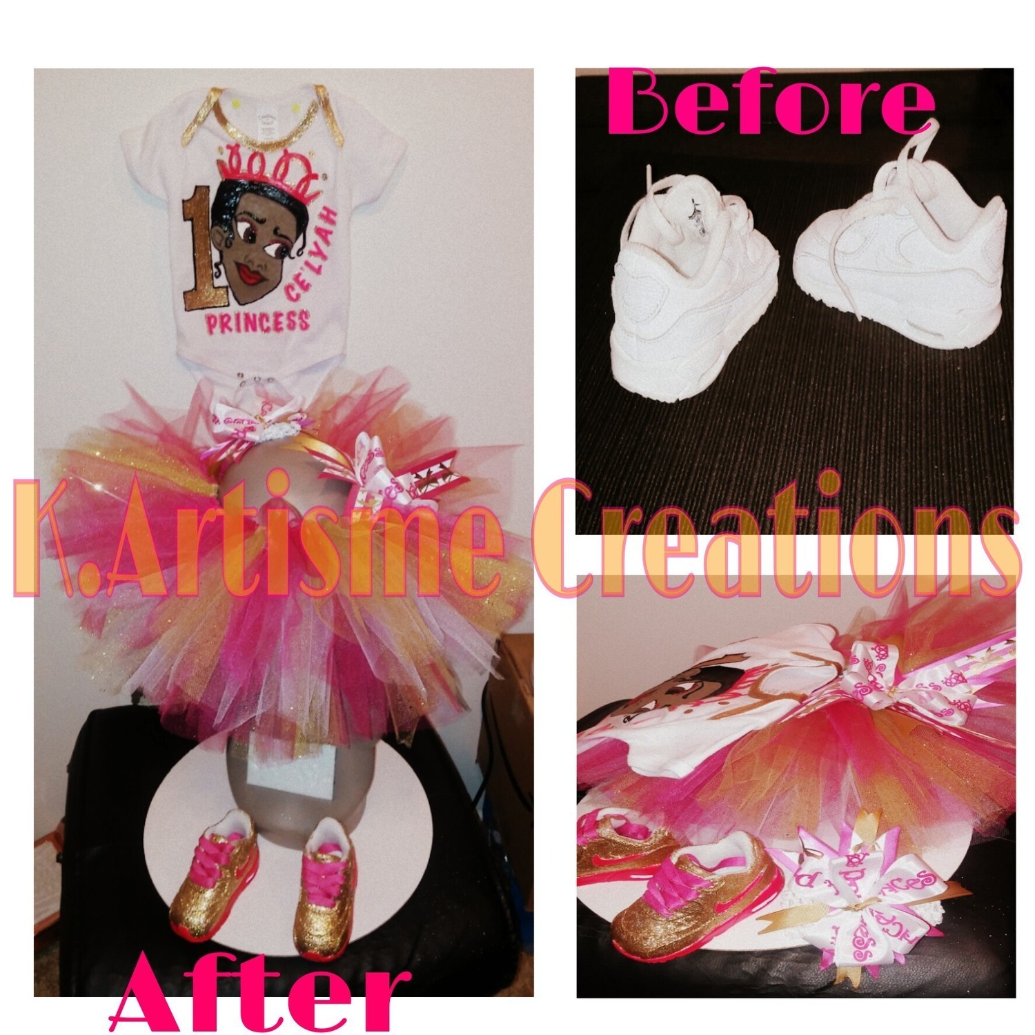 Happy Birthday Oncey Outfit w/tutu and Custom hand painted shoes