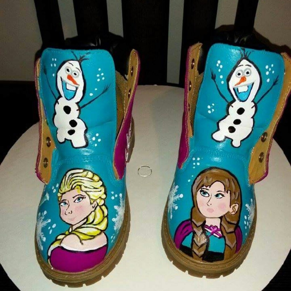 Custom hand painted Frozen boots