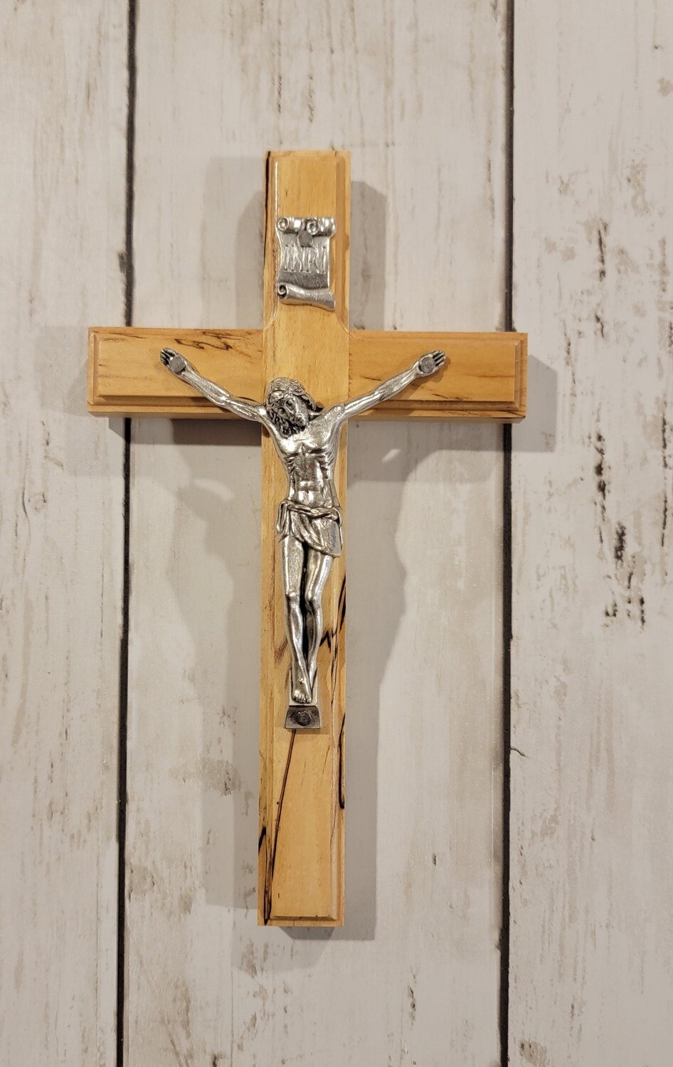 Spalted maple crucifix