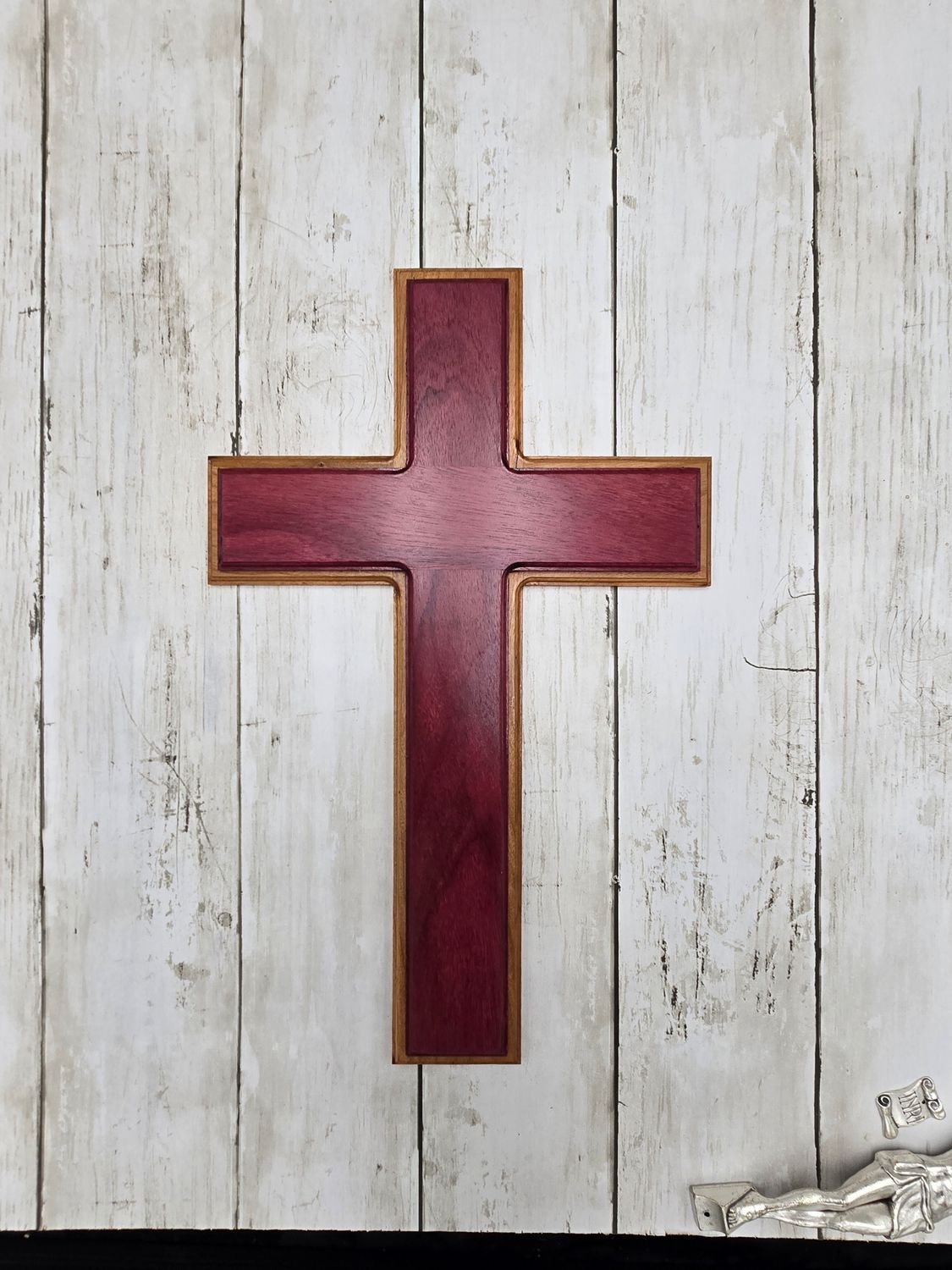 Large Cross Cherry and Purpleheart