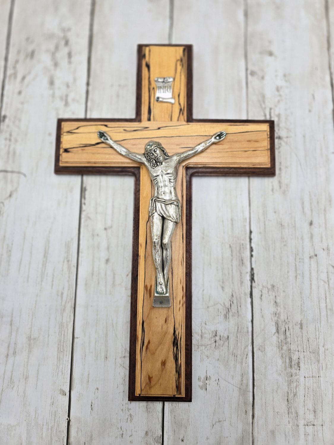 Large Cross Walnut Spalted Maple with Corpus 