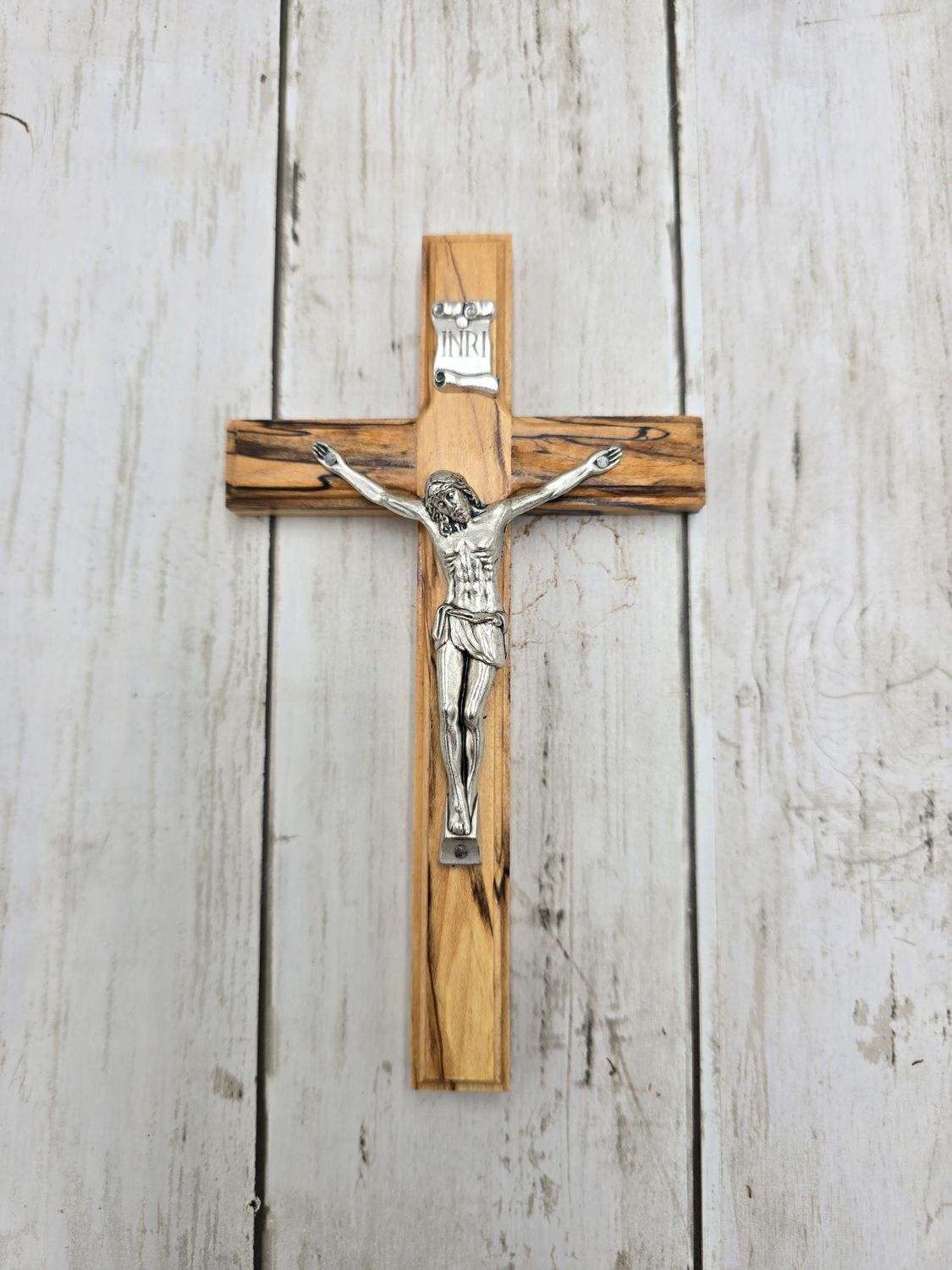 Spalted maple crucifix