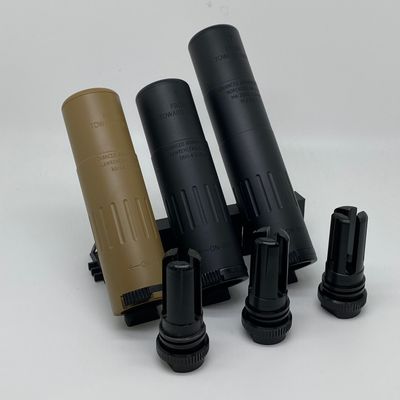 AAC M4-2000 / Mini4 QD Mock Suppressor — 14 mm CCW — Realistic Weight — Anti-Reverse Lock — Black / Tan