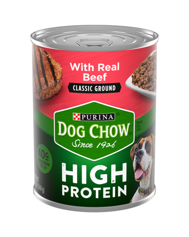 Purina Dog Chow High Protein Classic Ground Wet Dog Food with Beef 13oz