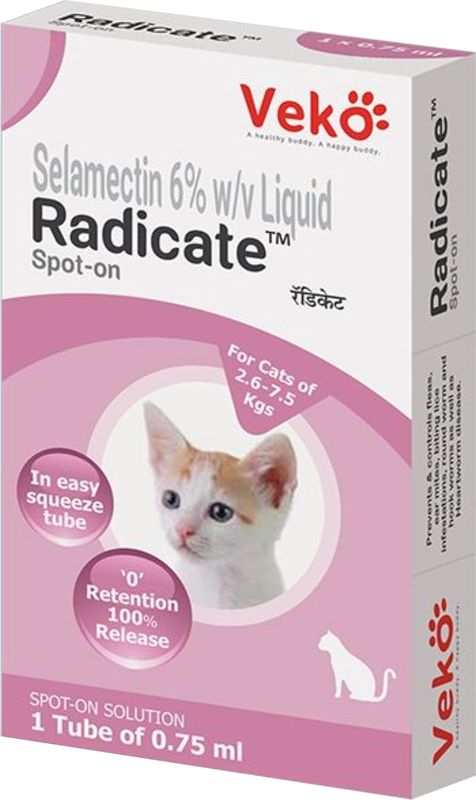 Veko Radicate Selamectin 6% Spot On For Cats 2.6-7.5kgs