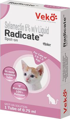 Veko Radicate Selamectin 6% Spot On For Cats 2.6-7.5kgs